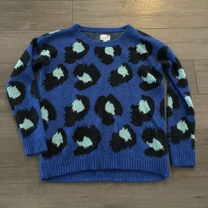 LA Hearts leopard crewneck sweater